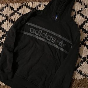 throwback adidas hoodie sweatshirt!! Black & Gray